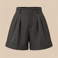 High-Waisted Tailored Wool-Blend Shorts
