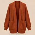 Women's Chunky Knit Open Front Cardigan – Cozy Casual Sweater with Pockets