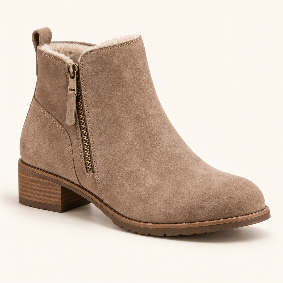 Women's Cozy Suede Side-Zip Ankle Boots – Warm & Comfortable Everyday Winter Booties